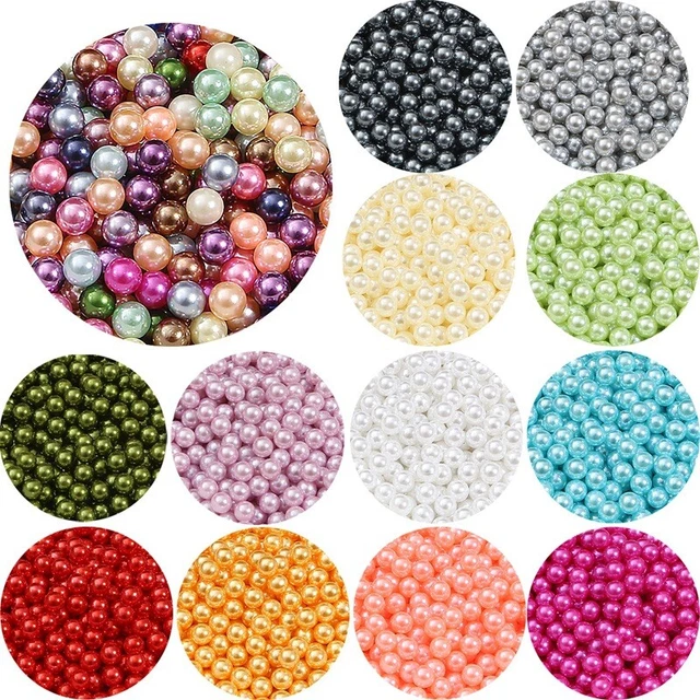 300PCS 6mm DIY Round Faux Pearl Spacer Loose Beads Acrylic Jewellery Making