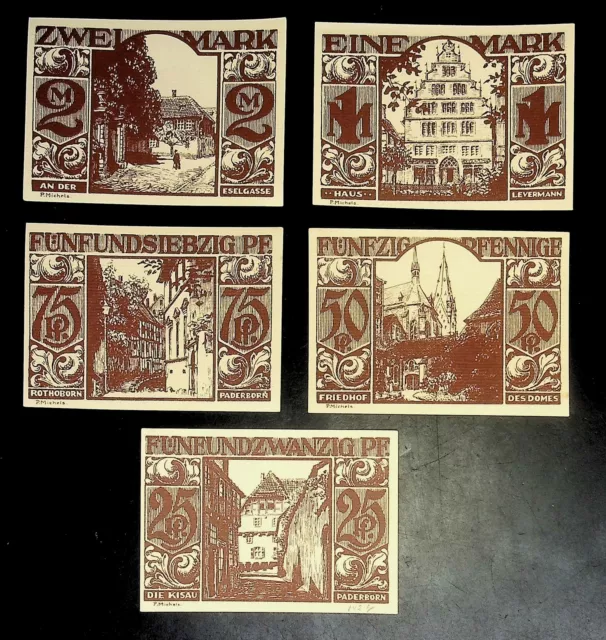 1921 Germany PAREY 25 50 75 100 200 Phennig Banknote / Notgeld