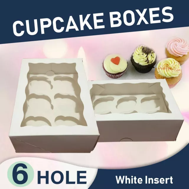 Cupcake Boxes 6 Hole 10 Pk Window Face Cake Boxes Cake Boards Patty Pans