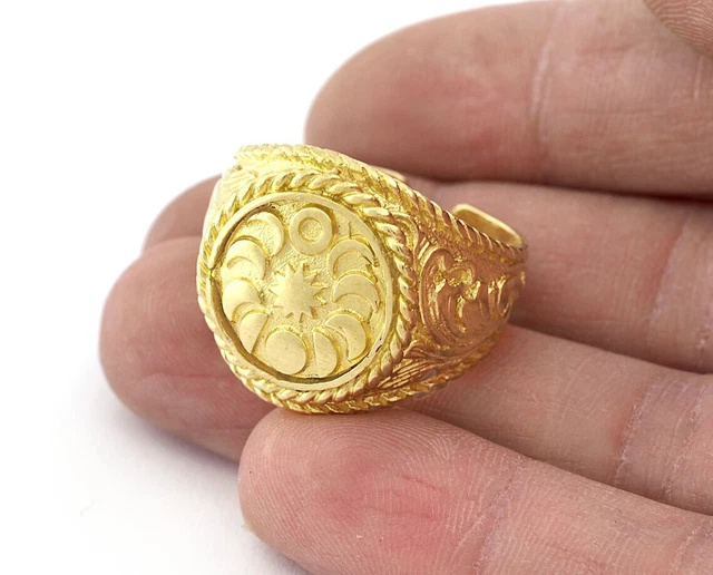 Anillo Sun The Phase of the Moon latón crudo (9US-12US tamaño interior ajustable)3040