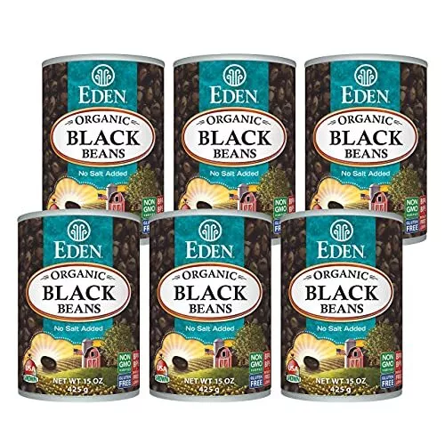 Eden Organic Black Beans No Salt Added 15 OZ Pack of 6