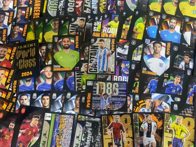 Panini World Class 2024 Lotto di 200 Figurine Tutte Diverse MESSI PELE' MARADONA