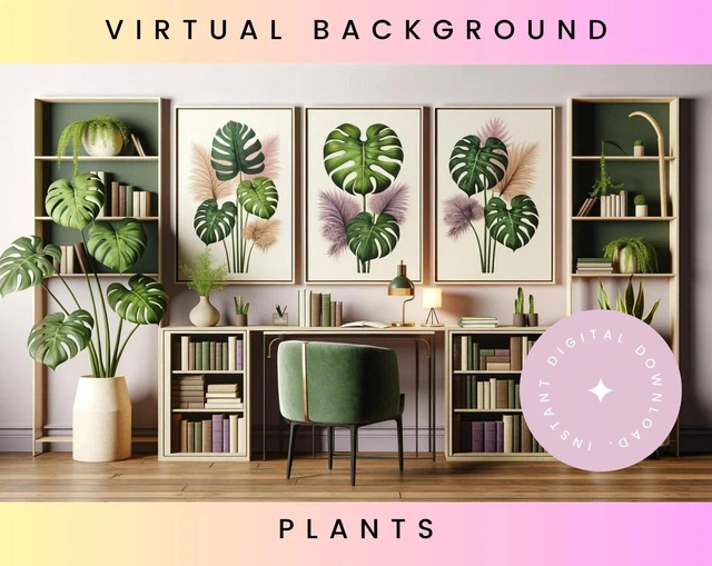 MONSTERA PLANTS ZOOM Backgrounds £4.06 - PicClick UK