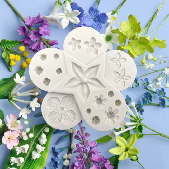 Molde de silicona con forma de flor para decoración de pasteles, fondant