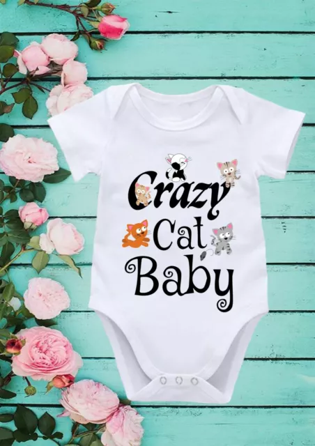 Crazy Cat Baby Katze Baby Strampler Babyweste süß Babyweste Weihnachten Geschenkweste 116