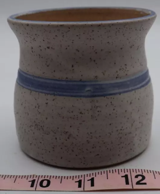 Handmade Pottery Gray and Blue Jar without Lid