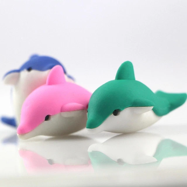 1X CARTOON CREATIVE Dolphin Rubber Pencil Eraser Office Stationery s S