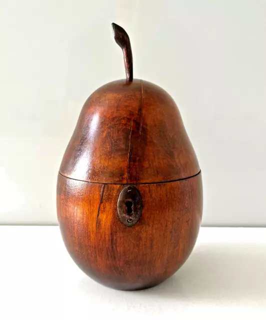 Genuine Georgian Antique Fruit Wood Pear Tea Caddy c1800