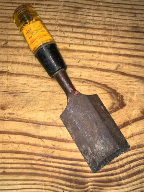 Vintage 2" Buck Bros. Beveled Edge Wood Chisel w Plastic Handle & Steel Cap 8” L