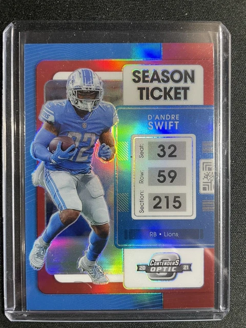 2021 Panini Contenders Optic Season Ticket Red Prizm /175 D'Andre Swift #46