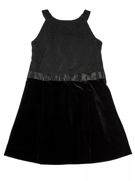 NWT Florence Eiseman Black Velvet Party Dress Girls Size 7 Studio 342 Collection