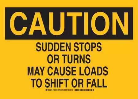 BRADY 129516 Caution Sign, 10 in H, 14" W, Aluminum, Rectangle, English, 129516