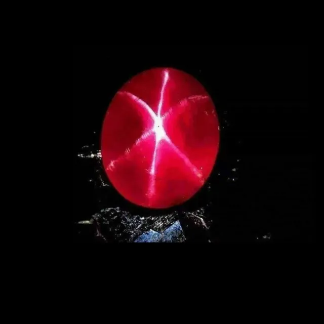 Natural Red Star Sapphire 6x4mm 0.77ct Oval Cabochon 6 Rays Loose Stones