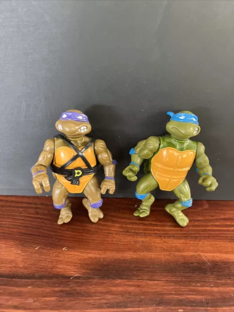 Vintage 1988 Teenage Mutant Ninja Turtles TMNT Donatello Leonardo Action Figures