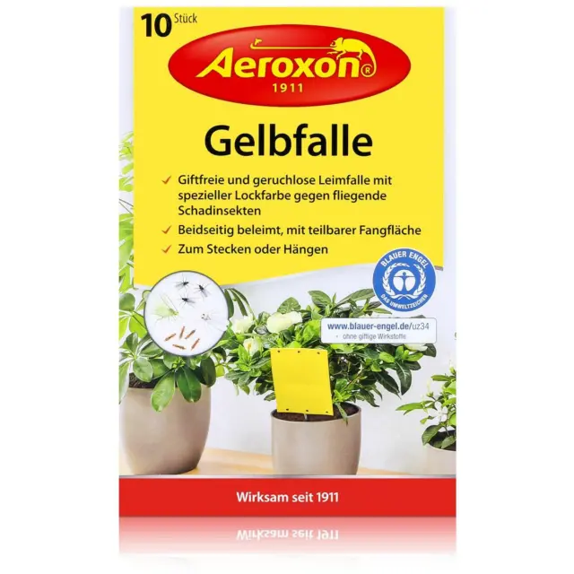 Aeroxon Gelbfalle 10 Stück - Gegen fliegende Schadinsekten (1er Pack)