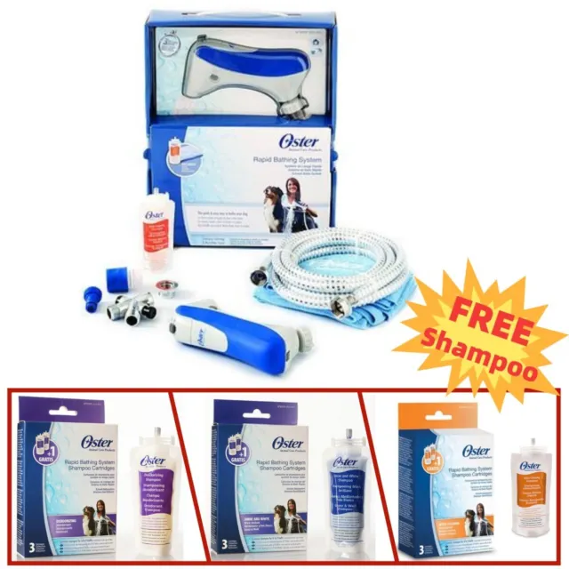 OSTER Rapid Bath System + 3 Shampoo Combo [Total Value $146.8]  Dog Pet Grooming