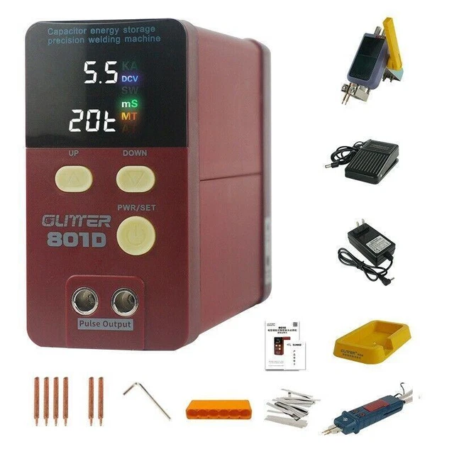 801D Automatic Battery Spot Welder Machine Pedal Swing Arm Welding Pen 12KW Fast