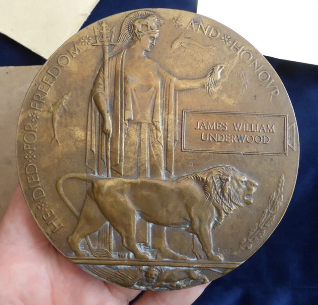 Ww1 memorial death plaque one result underwood kia loyal north lancs 