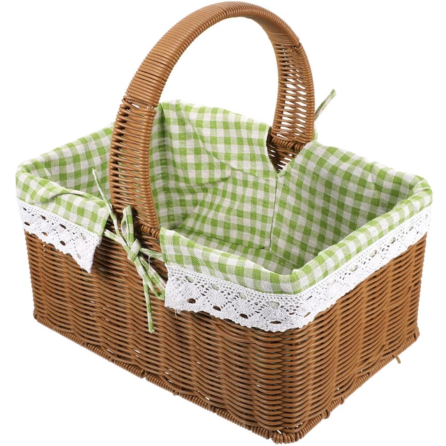 Cestino per rattan manipolazione contenitore per cupcake cesto da picnic bambini cibo frutta