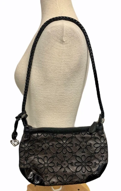 BRIGHTON VALENCIA EMBROIDERED Leather Metallic Handbag Purse