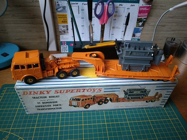 Dinky Toys 898 – Berliet Tracteur Porte-transformateur – 1962 – Orange, Bon état, Sans Boîte