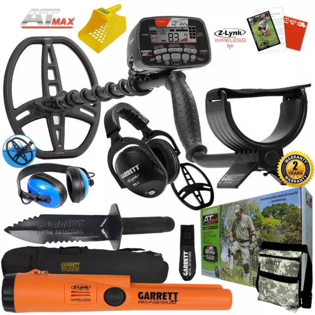 Garrett AT MAX Underwater Detector, Pro-Pointer AT Z-Lynk, MS-3 Headphones, More