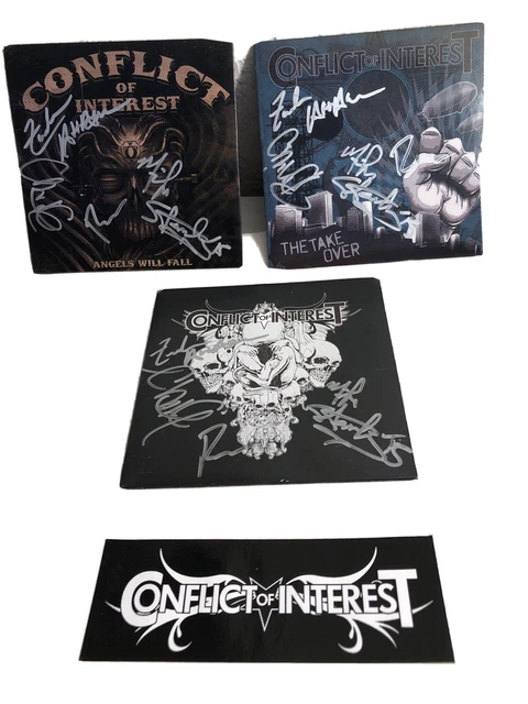Rock band cd autographed Set Of 3 CDs Of Conflict Of Interest