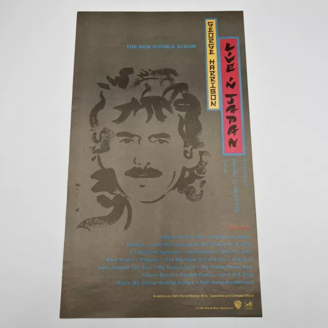 George Harrison Live in Japan 1992 Album Promo Vintage PRINT AD ONLY 7"x12"