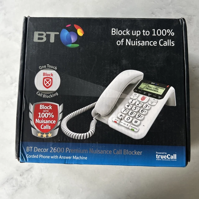 BT Décor 2500 Corded Telephone With Answer Machine - White