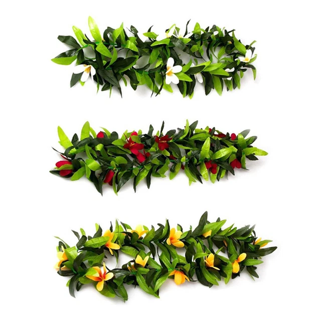 6 PCS 2 Set hawaïen Leis Hula danse guirlande fleurs artificielles cou boucle