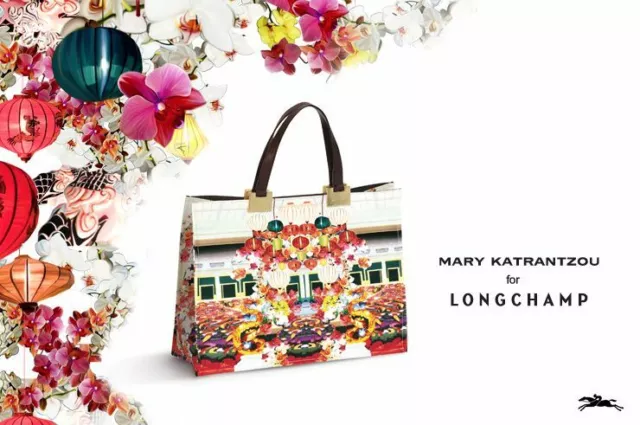 Longchamp - Limited Edition Mary Katrantzou Womens Le Pliage Large Tote  Bag Handbag Lantern, Good Condition ,longchamp Authentic