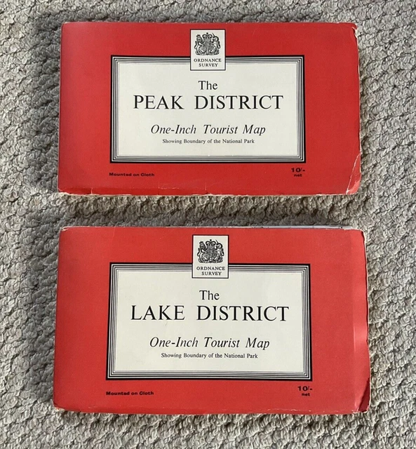 VINTAGE ORDNANCE SURVEY One Inch Tourist Maps on Cloth. 2 Maps from ...