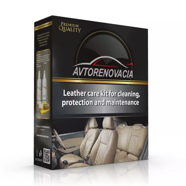 Leather care kit for cleaning, protection and maintenance