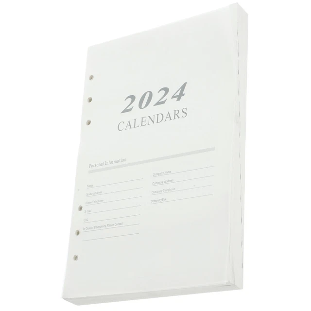 Weiß Papier Innenseite A5 2024 Englisches Agendabuch Reisen Planungshandbuch