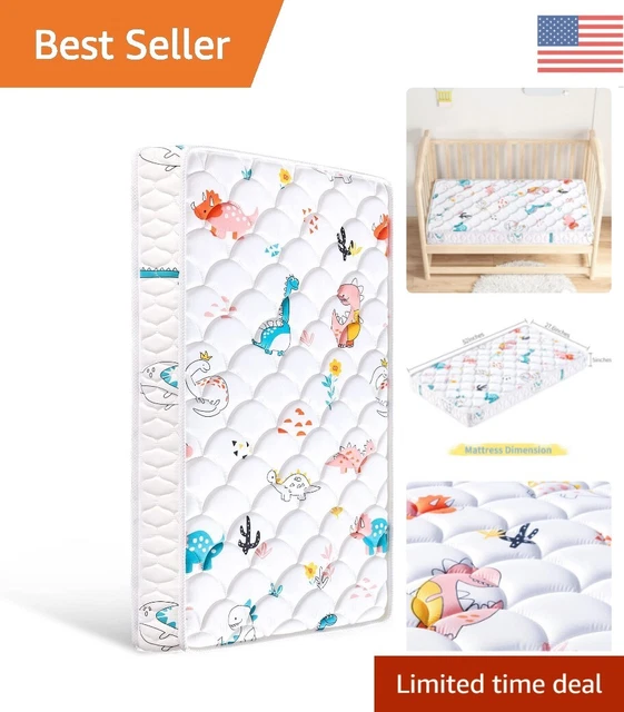 Dinosaur Print Thick Foam Mattress - Safe & Dual-Purpose - Firm - Luxury