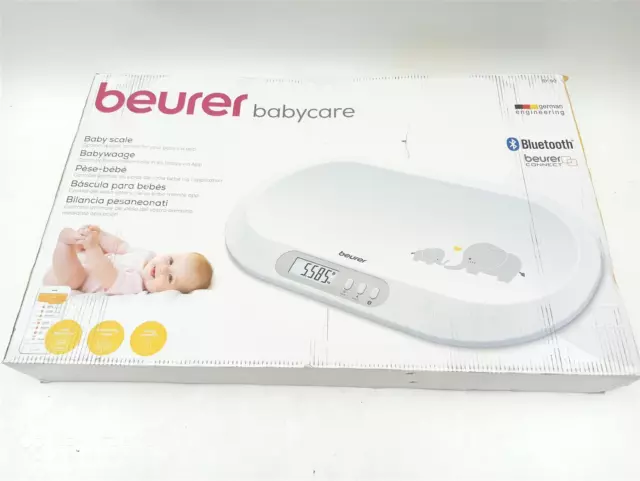 Beurer BY 90 Babywaage kostenloser App iOS + Android integriertes Maßband 20 kg