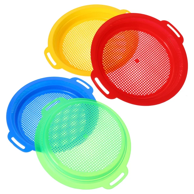 4Pcs Panning Boden Sifter Sand Sichten Pan Feine Garten Sieb