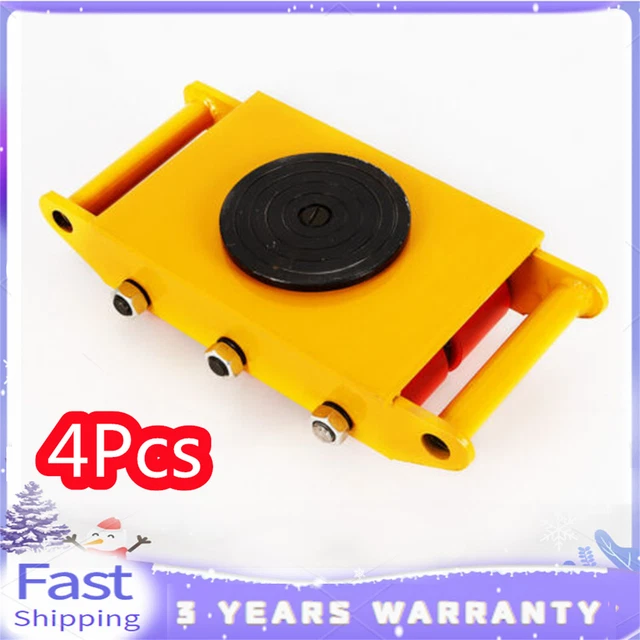 4Pcs/Set 8 Ton Machine Dolly Skate Machinery Roller Mover Cargo Trolley 17600lbs