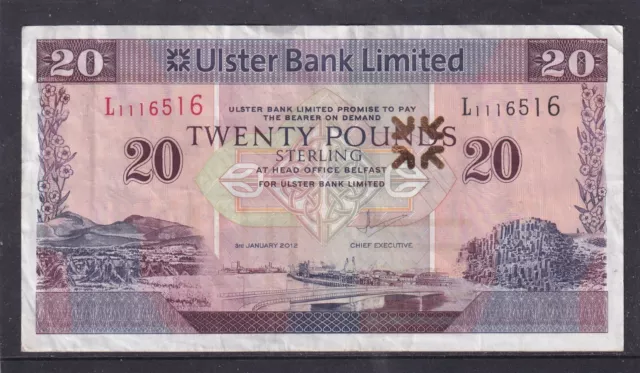 NORTHERN IRELAND - ULSTER BANK - £20 - 3rd JANUARY 2012 - J. BROWN – gFINE