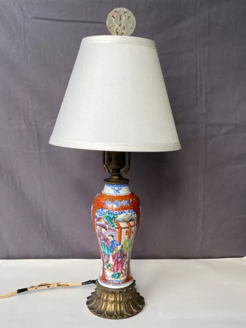 Antique Chinese Export Porcelain Vase as Lamp Qianlong Period