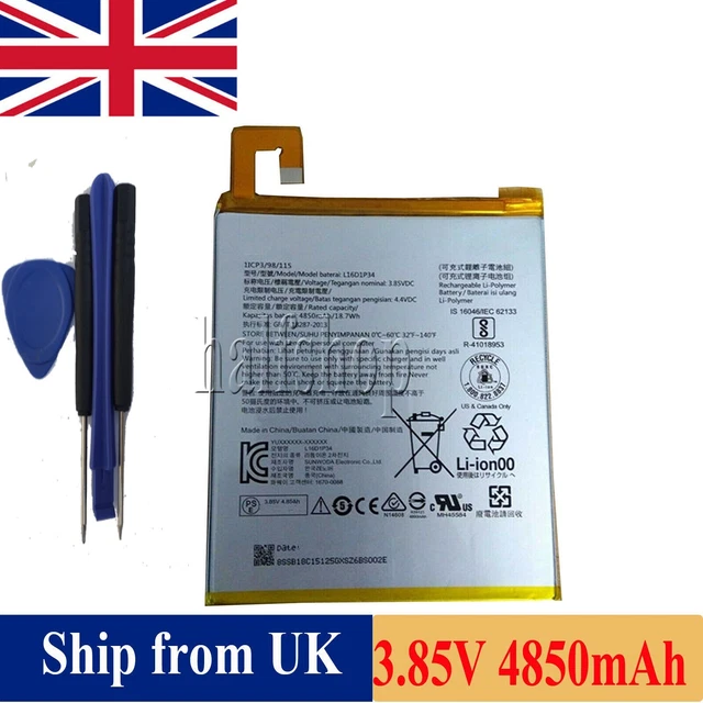 Batteria 3.85V 4850mAh Compatibile Con L16D1P34 Per Tablet Samsung Tab 4 Modelli TB-8504N, TB-8704V, TB-8704X - Foto 8