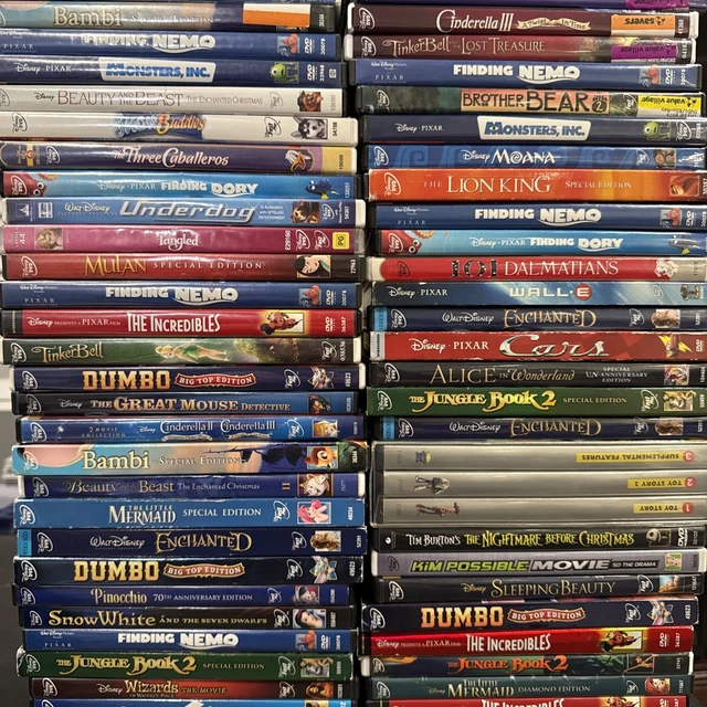 DISNEY DVD 70 Movie Lot - Animated, Pixar, Disney Channel Great Titles