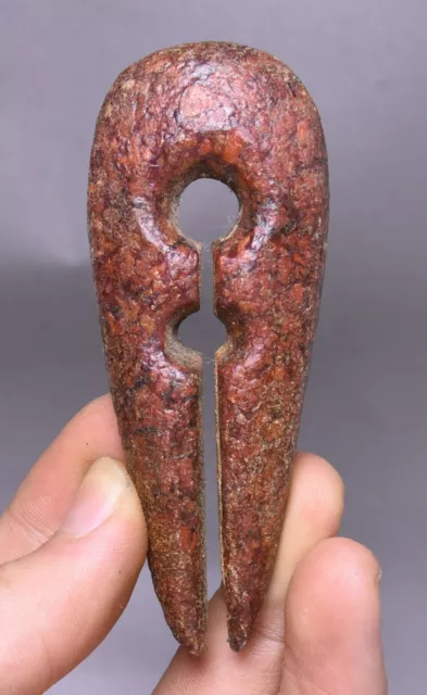 9CM China Ancient Hongshan Culture Old Jade Carve Beast Pattern Amulet Pendant