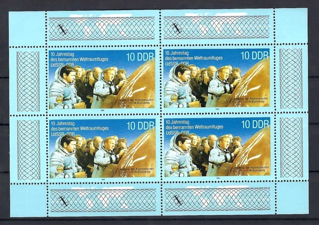 DDR Kleinbogen postfrisch** Gemeinsamer Weltraumflug UdSSR-DDR MiNr. 3190