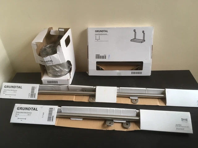 IKEA GRUNDTAL STAINLESS Steel Hanging Cutlery Holder shelf rail
