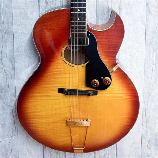 Electoc Jazz Instruments WASHBURN J-4 CHERRY Sunburst Semi Acoustic Electro Jazz guitar, Second ...