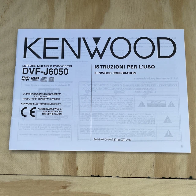 Kenwood Sovereign DVF-J6050 DVD/CD Manual - Italian - istruzioni Per L’uso