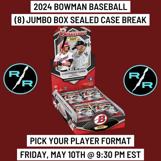 PETE ROSE 2024 Bowman Baseball 8 Jumbo Box 1 Case Player Break 2.99