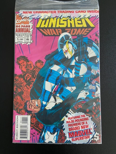 Marvel Comics: Punisher: War Zone Annual #1 (1993) Sealed Polybag & Trading Card