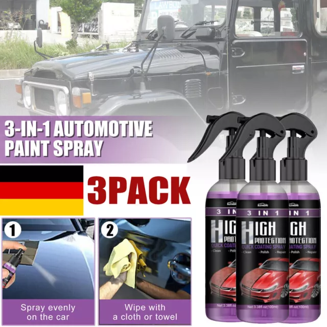2 Stck. 3in1 Hochschutz Schnell Auto Mantel Keramik Beschichtung Spray  Hydrophob